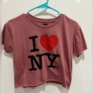 Pink I Love NY Crop Top
